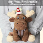 CODGP Crochet Kit for Beginners,11.8in Crochet Animal Kit Elk,Crochet Starter Kit Christmas Gift for Adults Kids with Yarn Sets,Amigurumi Crochet Kit with Step-by-Step Video Tutorials