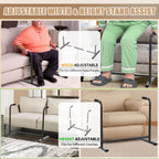 Couch Chair Sofa Stand Assist for Seniors, Height & Width Adjustable Couch Lift Assist for Elderly Mobility Sit to Stand(300LBs Loading, Polish Black)