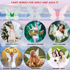 Generic Fairy Wings for Adults, Butterfly Wings for Girls, Angel Wings, Fairy Costume for Women Halloween Dress Up Party Favor White, Medium