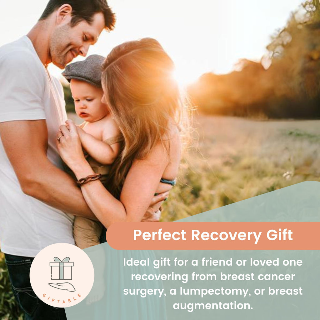 MOYOAMA Post Mastectomy Pillow - Recovery After Breast Cancer Surgery, Breast Augmentation - Lightweight Post Surgery Pillow with 4 Built-in Pockets to Support Healing - Breast Cancer Gifts for Women