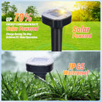 4 Pack Mole Repellent Solar Powered, Snake & Skunk & Vole & Gopher & Armadillo & Rabbit & Groundhog & Chipmunk & Raccoon Repellent for Yard, IP65 Waterproof Ultrasonic Deterrent for Lawns Garden
