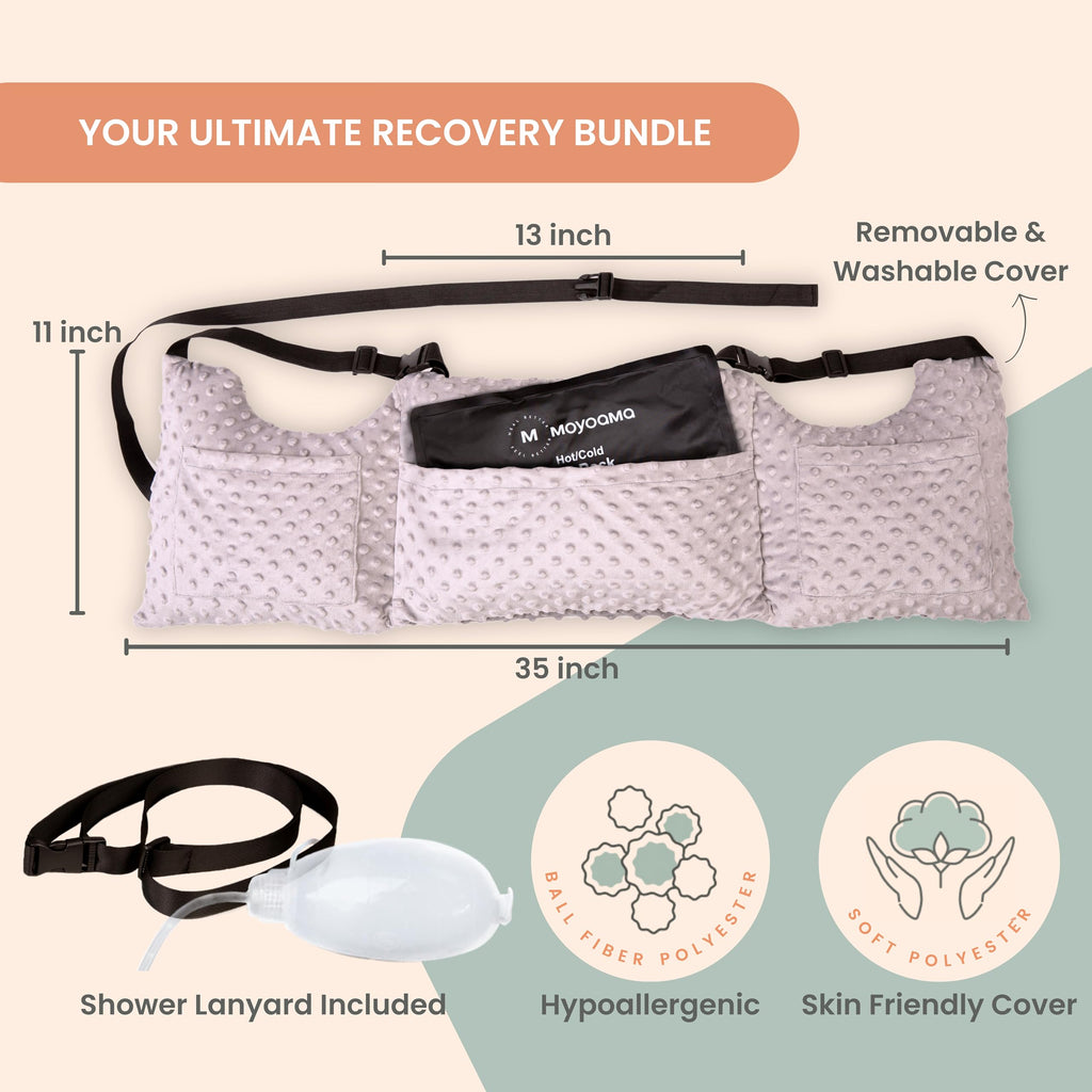 MOYOAMA Post Mastectomy Pillow - Post Surgery Pillow for Car, Breast Reduction & Augmentation Patients, Breast Pillow After Heart Surgery Pillow, Mastectomy Recovery Must Haves, Post Surgery Gift