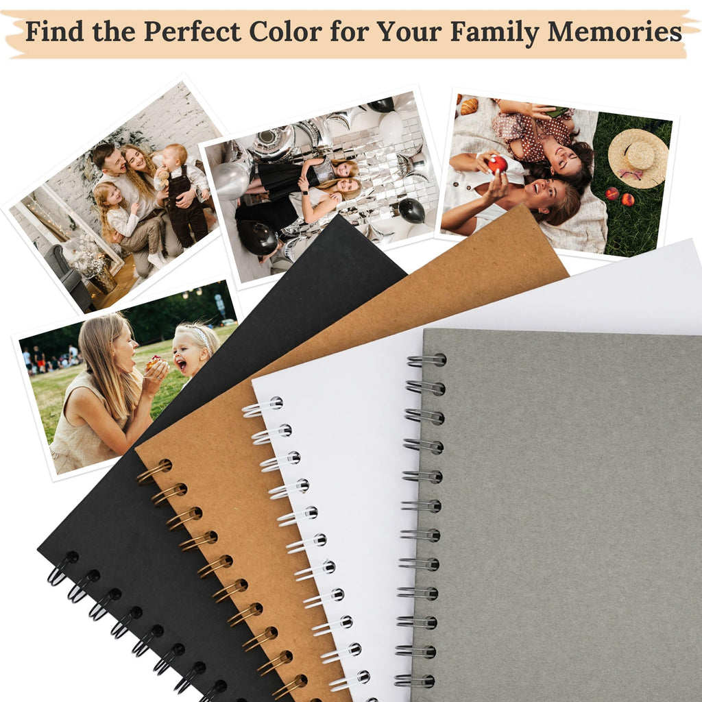 Scrapbook 10x10 Inch DIY Scrapbook Album Hardcover Kraft Paper Scrap Book Photo Albums 40 Pages Perfect for 4x6 / 5x7 Photos Memory Book for Family, Wedding