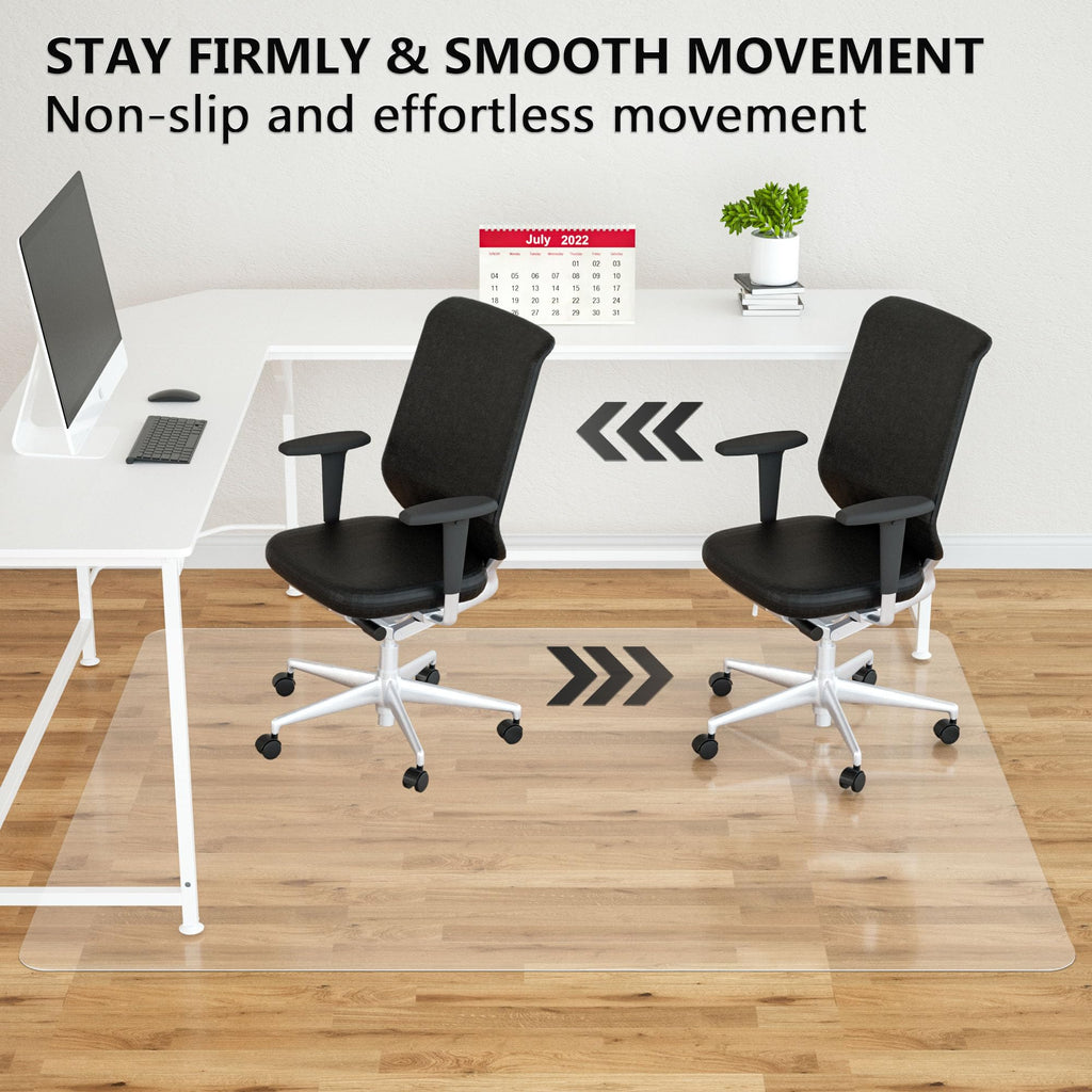 Amyracel Office Chair Mats for Hardwood Floors- 48" x 60" Desk Floor Mat for Hardwood Floors, Easy Glide Desk Chair Mat for Hard Floors, Clear Computer Chair Mat for Home Offices