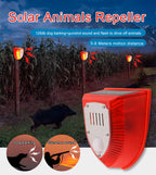 LAFEINA 2 Pack Solar Security Alarm Lights, 129dB Gunshot Sounds & Dog Barking Sound & Light Strobe Light Warning Lamp for Outdoor Farm Barn, Villa Yard