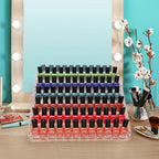 BTremary Clear Nail Polish Paint Organizer Holder Rack Shelf 6 Tier Acrylic Tattoo Ink Essential Oil Display Stand Holds Up to 48-96 Bottles (Fit 1-2oz Bottles).