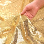 PartyDelight 50"X80" Rectangle Sparkly Gold Sequin Tablecloth for Wedding, Party, Christmas Decorations