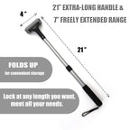 EASACE Lotion Applicator for Back & Body, Long Handle 21.5inch Adjustable Lotion Roller with 2 Replacement Roller for Back self(Silver)