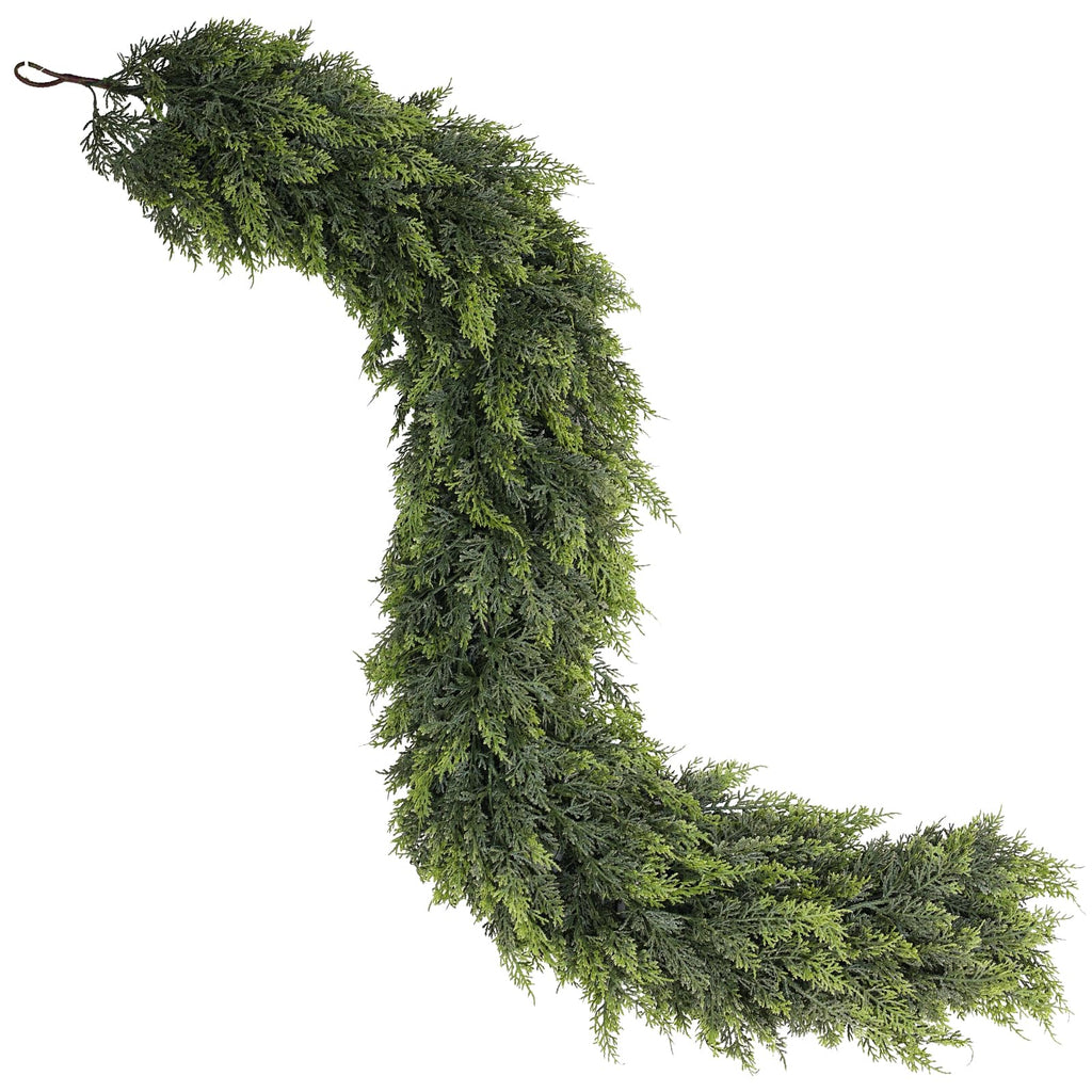 Real Touch Cedar Garland - Artificial Christmas Garlands Faux Green Cedar Fake Pine Needles Garland for Fireplace,Table, Stairs, Mantle, Window,Indoor Outdoor,Home,Holiday Decor(1 PCS,9 FT)