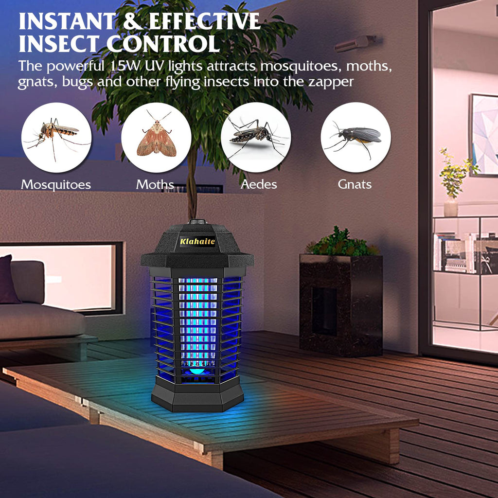 Klahaite Bug Zapper Outdoor, Mosquito Zapper Indoor, Insect Fly Trap for Home Garden