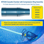 W70345 Cassette Chamber with Compression Ring Assembly Replacement Parts Kit Fit For Zodiac Baracuda G3 & G3 Pro Automatic Suction Side Pool Cleaner Vacuum, Replace W69559, W69563, W70334