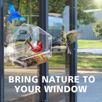 Window Bird Feeder with 4 Extra Strong Suction Cups,Clear Bird House Window for Outdoors, Transparent Bird House for Viewing Wild Bird Outside, Birds Watching Gift for Elderly,Kids, and Garden Decor
