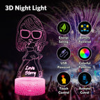 COVER JOY 3D Night Light Tay Gifts: TS Fans Merch, Table Lamp with Remote Control and Smart Touch, Singer Gifts for Girls Room Decor Music Party Birthday Christmas