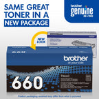 Brother Genuine High Yield Toner Cartridge, TN660, Replacement Black Toner, Page Yield Up to 2,600 Pages, Amazon Dash Replenishment Cartridge