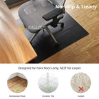 Office Hard Floor Mat 63" x 51" Multi-Purpose for Desk, Hardwood Floors, Non-Toxic PVC Protector Chair Mat for Home, Updated Version (Black)