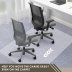 Azadx Heavy Duty Office Chair Mat for Carpet - 32" x 55" Hard Material Slip Resistant Protector for Home Office Easy Glide Desk Floor Mat