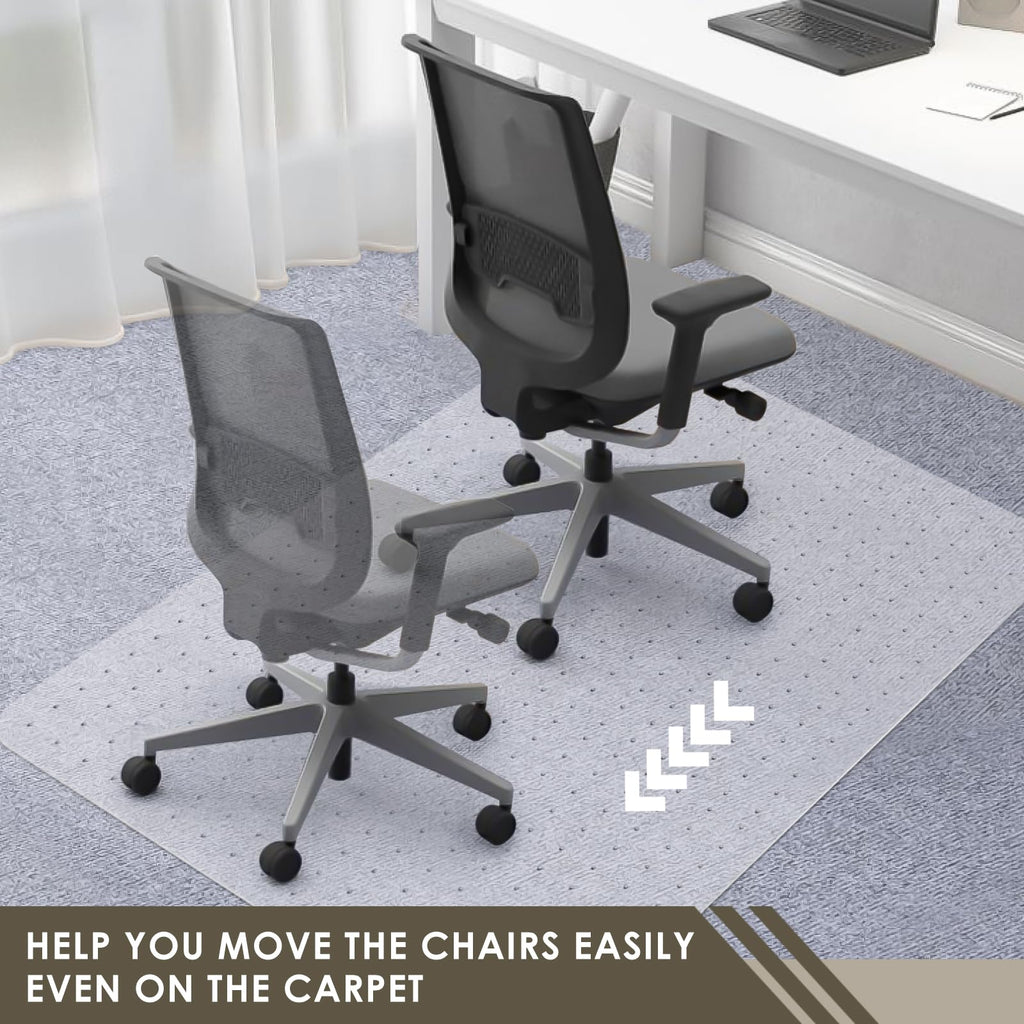 Azadx Heavy Duty Office Chair Mat for Carpet - 32" x 55" Hard Material Slip Resistant Floor Mat for Home Office Easy Glide