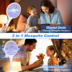 Qualirey Electric Fly Swatter 2 in 1 Rechargeable Mosquito Swatters UV Light Bug Zapper Racket Fly Mosquito Zapper Insect Control for Home Bedroom Kitchen Office Backyard Patio Indoor Outdoor (4 Pcs)