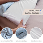EUHAMS King Size Bed Wedge Pillow - Bed Gap Filler Mattress Wedge Headboard Pillow Close The Gap 0-7" Between Your Headboard and Mattress or Wall for Sleeping Backrest Pillow（Blue 76"x10"x6" ）