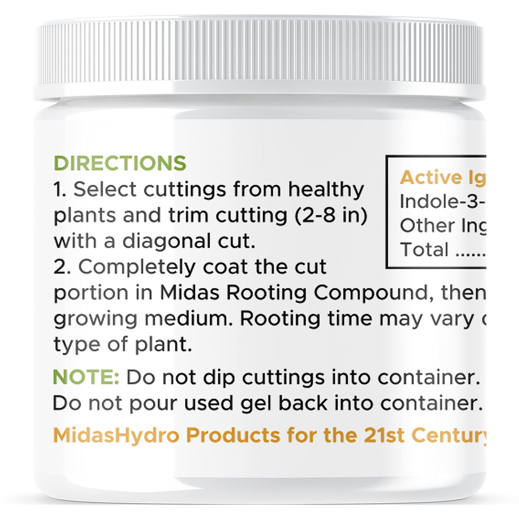 IBA Rooting Gel - Ideal Cloning Gel for perfect, strong clones - The key to successful plant cloning - Midas Products Rooting Gel Hormone 4oz - For professional and home based growers