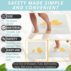 Square Shower Mat - Non Slip Shower Mats for Inside Shower - Extra Large 31x31 Shower Floor Mat Non Slip - Square Bath Mat for Shower - Secure Anti Slip Loofah Shower Bath Mat (31x31 Duck)