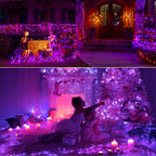 Mlambert 3 Pack 33FT Fairy Lights Battery Operated with Remote and Timer, Dimmable Waterproof 8 Modes Lights for Halloween Christmas-Orange/Purple
