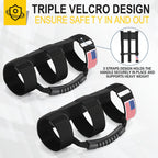 moveland Roll Bar Grab Handles with US Flag, 2 x Grip Handles for 1955-2023 Jeep Wrangler JL, JK, TJ, YJ & Jeep Gladiator Accessories - Upgrade Metal Buckle, Strong & Durable