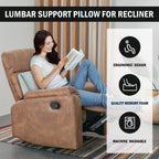 HOMBYS Lumbar Support Pillow for Recliner Chair, Memory Foam Back Support Cushion for Elderly,Extra Large Lumbar Support Pillow with Extension Straps, Thick Backrest for Home Reading