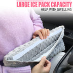 BNRendles Hysterectomy Pillows with Ice/Hot Pocket for Abdominal Surgery, Hysterectomy Recovery Must Have Gifts, Tummy Tuck Stomach Padding, Minky Dot Gray