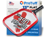 ProTuff Flat Pool Skimmer Net – 2 Year Unconditional Free Replacement – Heavy-Duty Flat Net, Fine Mesh for Leaves, Silt & Pollen – Strong Aluminum Frame, Fits Standard Telescoping Pole