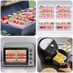 EgticHome Mini Loaf Pans with Lids and Spoons (100 Pack, Pink, 6.8oz) Rectangular Aluminum Foil Baking Pans