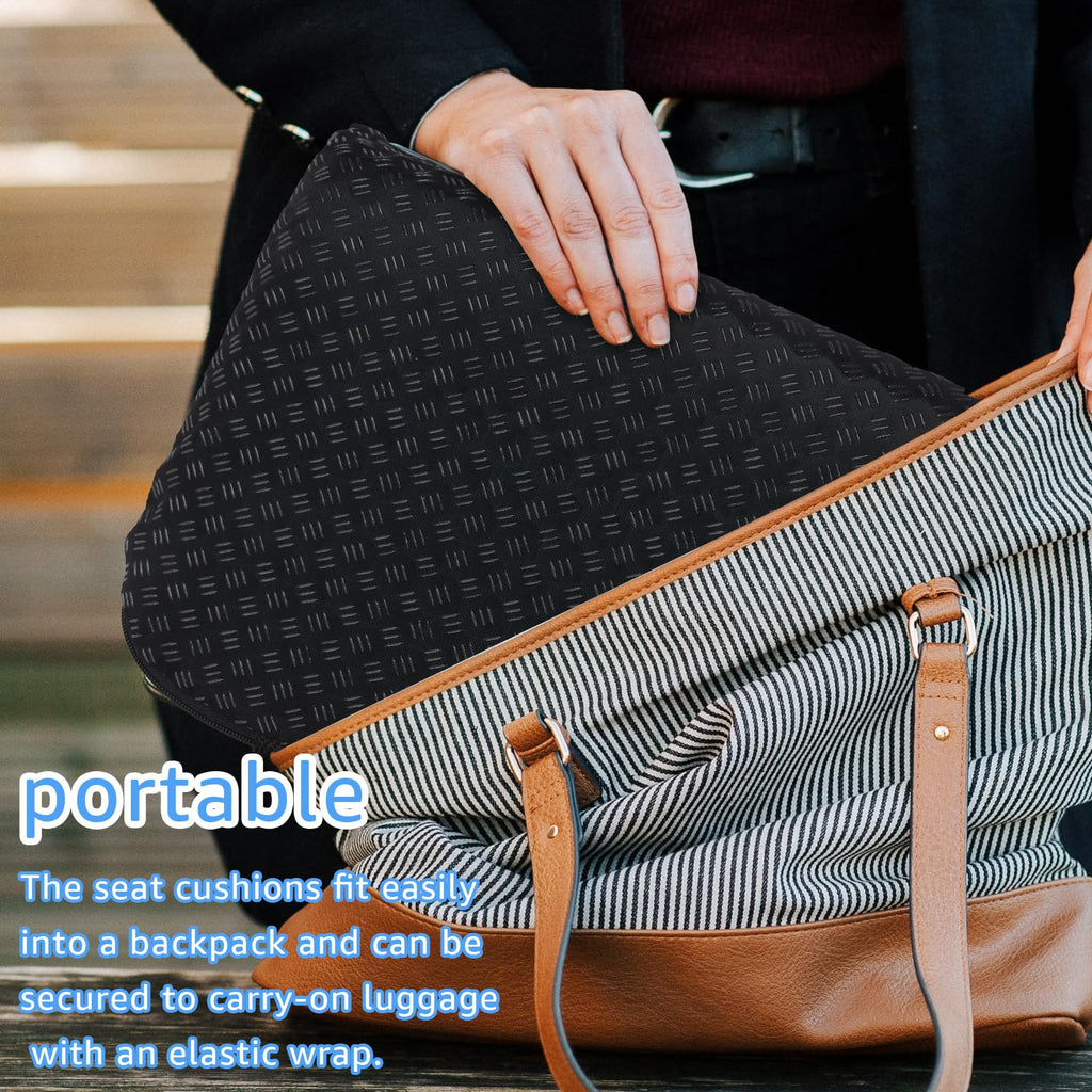 Wllead Gel Portable Seat Cushion (14.5" x 10.6") Foldable Travel Cushion, for Airplane Seats, Camping, Stadium, Cinema, Garden Benches Seat Cushion, Relieve Sedentary Pain