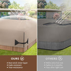 iBirdie Outdoor Waterproof and Weatherproof Hot Tub Cover 85 x 85 inch fit 84 x 84 or 83 x 83 or 82 x 82 or 7 ft x 7 ft Square SPA 600D Heavy Duty Cover Protectors Protective Cap, Brown