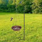 VUWEZ Hanging Bird Bath, Hanging Bird Water Feeder for Outdoors, Feeder Bowl, 1 Pack Birdbath Tray Accessories for Outside, Plastic Birdbaths Tray for Garden Patio Decoration (14", Chocolate)