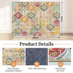 Office Chair Mat for Hardwood Floor & Tile Floor,36"X 48" Heavy Duty Desk Chair Mat for Hard Floors, Under Desk Rug for Rolling Computer Chair,Anti Slip,Low Pile Carpet Floor Protector-Multi
