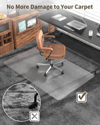 Blvornl Frosted Clear Chair Mat for High Pile Carpet and Hardwood Floor, 34.6"*47.2" Hard Material Chair Mat, Heavy Duty Computer Chair Mats for Rolling Chairs, Desk Floor Rug for Office and Home
