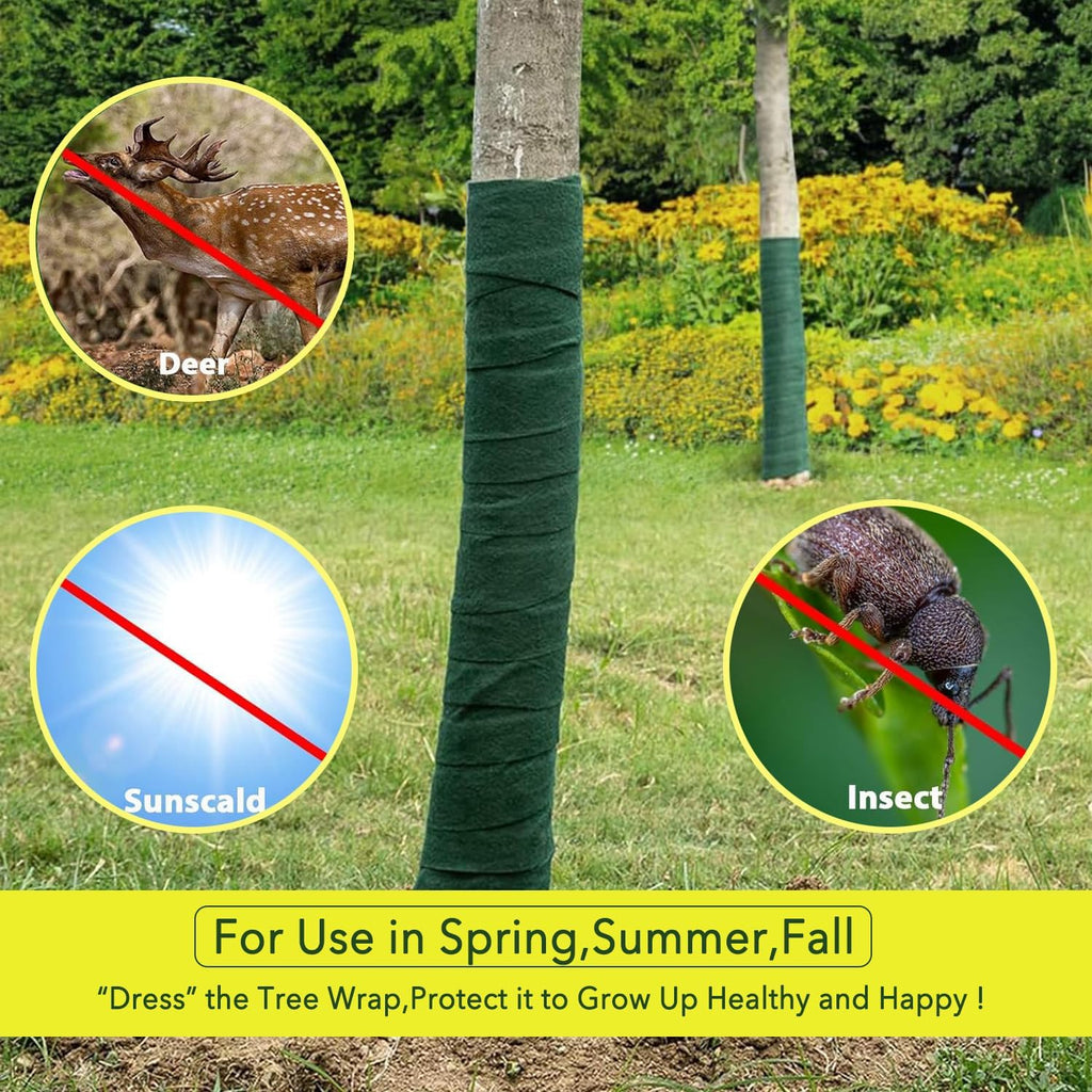 Konload Tree Protector Wraps, Winter Tree Trunk Guard Shrub Trees Antifreeze Bandage Protector Wrap Tree Protection from Deer and Animal