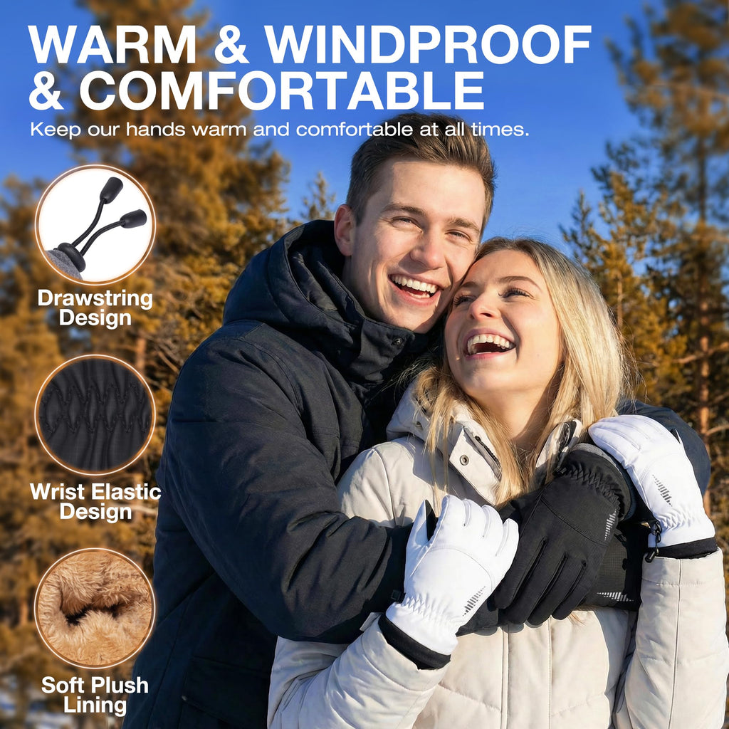 Winter Waterproof Warm Gloves Women Men with Touchscreen Fingers, Ski Snow Windproof for Cold Weather Thermal, for Running Hiking Driving Cycling Outdoor Sports Daily Work