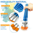 1 inch Flat Paint Brushes for Acrylic Painting, 32 Pieces Large Acrylic Paint Brushes Bulk for Acrylic, Watercolor, Oil, Crafts, Face Body Art