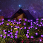 Solar Garden Lights Outdoor, 2 Pack 20 LED Solar Purple Firefly Lights Waterproof, Starburst Solar Wind Swaying Lights for Outside Yard Patio Planter Flower Bed Walkway Halloween Christmas Decoration