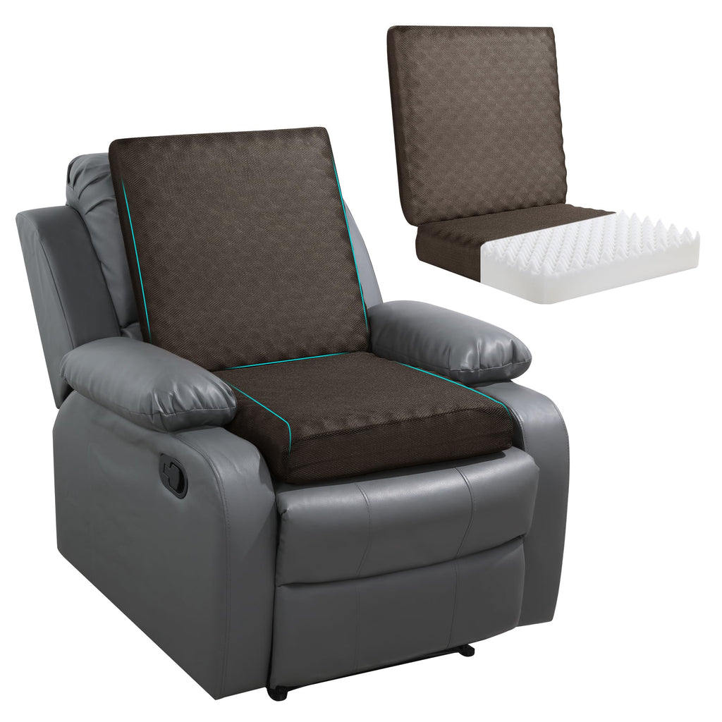 BALAPET Recliner Cushions for Long Sitting,Egg Crate Foam Recliner Cushion for Elderly Reduces Muscle Fatigue and Provides Air Flow,Extra Large Non-Slip Seat Mat with Back Support Cushion(Coffee)