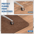 Placoot Office Chair Mat for Hardwood Floor, 55"x35" Corduroy Surface Computer Chair Mat, Desk Chair Mat, Large Anti-Slip Rubber Bottom Floor Protector for Home Office Brown