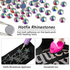 Beadsland Hotfix Rhinestones Bulk, 14400PCS Crystal Hot Fix Rhinestones for Crafts Clothes DIY Decoration, Crystal AB, SS20, 4.6-4.8mm
