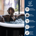 Ice Bath Tub for Athletes with Cover by Brisk Bear - Extra Large Cold Plunge Tub for Recovery - Inflatable Ice Bath Plunge Pool with Digital Timer - Cold Plunge to Soothe Muscles - Black Ice Tub