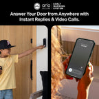 Arlo Video Doorbell 2K (2nd Gen, Latest Release), Wireless or Wired, Package Detection, Person & Vehicle Recognition, 1-Month Secure Plan, 2-Way Audio, Night Vision, Head to Toe Video View