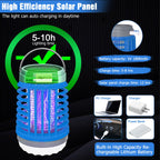 Solar Bug Zapper Outdoor Waterproof Mosquito Zapper for Patio Home Camping, 3 in 1 Cordless Rechargeable Mosquito Repellent Outdoor Patio Flashlight, Mosquito Killer Indoor - Blue, 2 PCS Patio