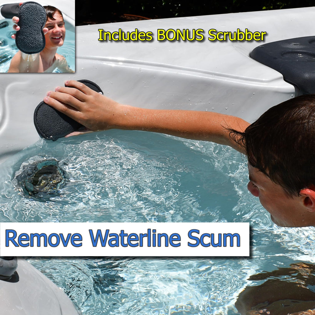 The Skimmie Scoop - Patented Handheld Skimmer with Fine Mesh Net for Spa, Hot Tub, Cold Plunge and Small Pool Cleaning - Lightweight and Durable with Powerful Suction Cup - Clean Out Filter (White)