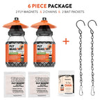 Outdoor Fly Trap [2 Pack] Fly Traps Outdoor with Dissolvable Non-Toxic Bait - Fly Repellent for Outdoor Use Only - Controls Flies for Patios, Barns, Ranches Etc. Hanging Fly Traps with Tie Included