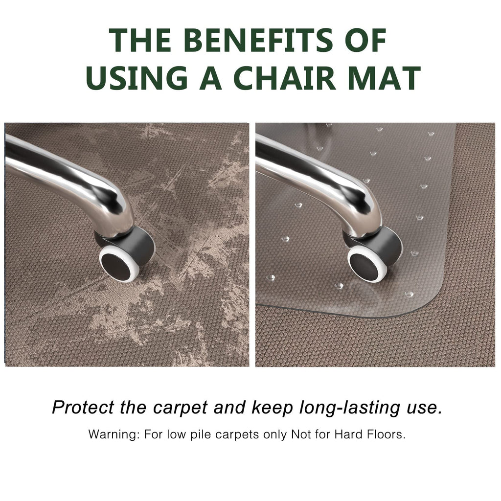 FuturHydro Office Chair Mat for Carpet, 30" x 48" Clear Office Home Floor Protector Mat, Transparent Mats for Office, Home and Gaming Floors (Rectangle)