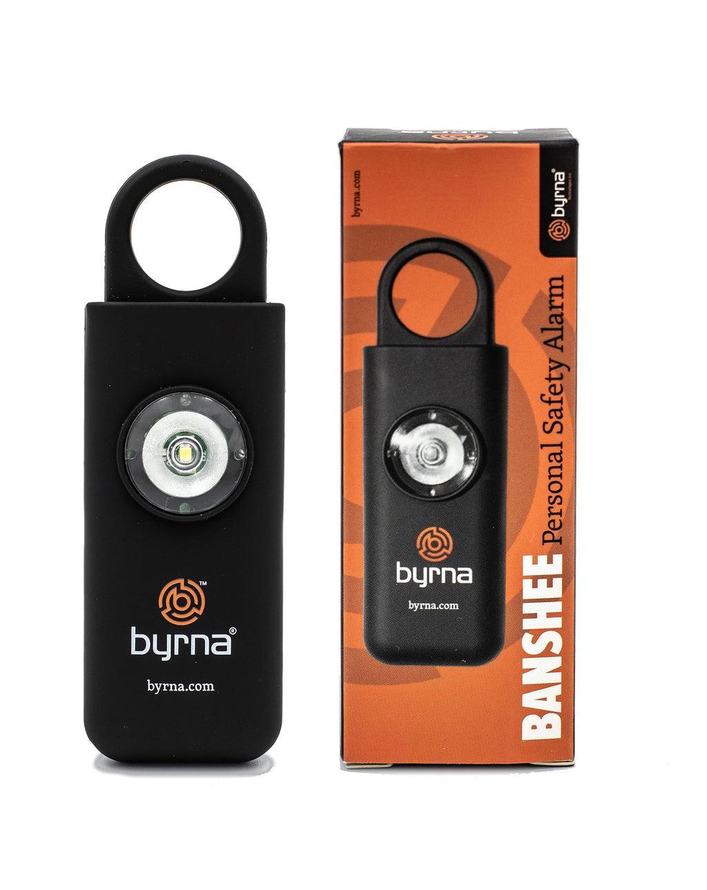 Byrna Banshee Personal Safety Alarm - 130 dB Loud Military Grade Self Defense Emergency Keychain Siren Device with LED Strobe Alert Light for Women, Men, Children, Elderly, Hikers and Runners (Black)